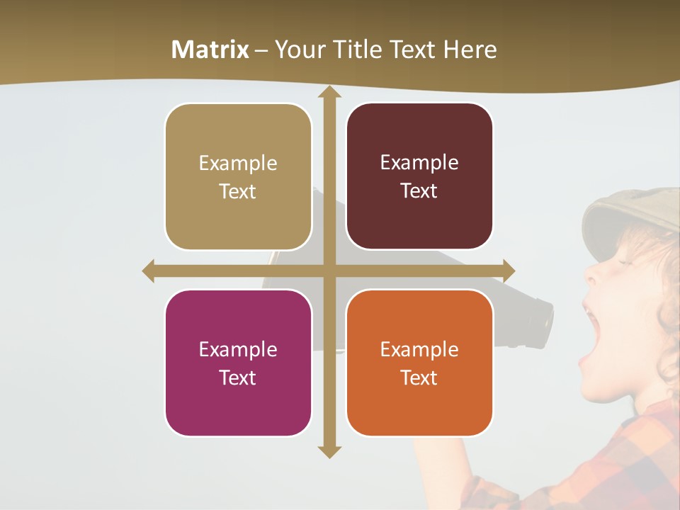 A Woman Yelling Into A Megaphone With A Sky Background PowerPoint Template