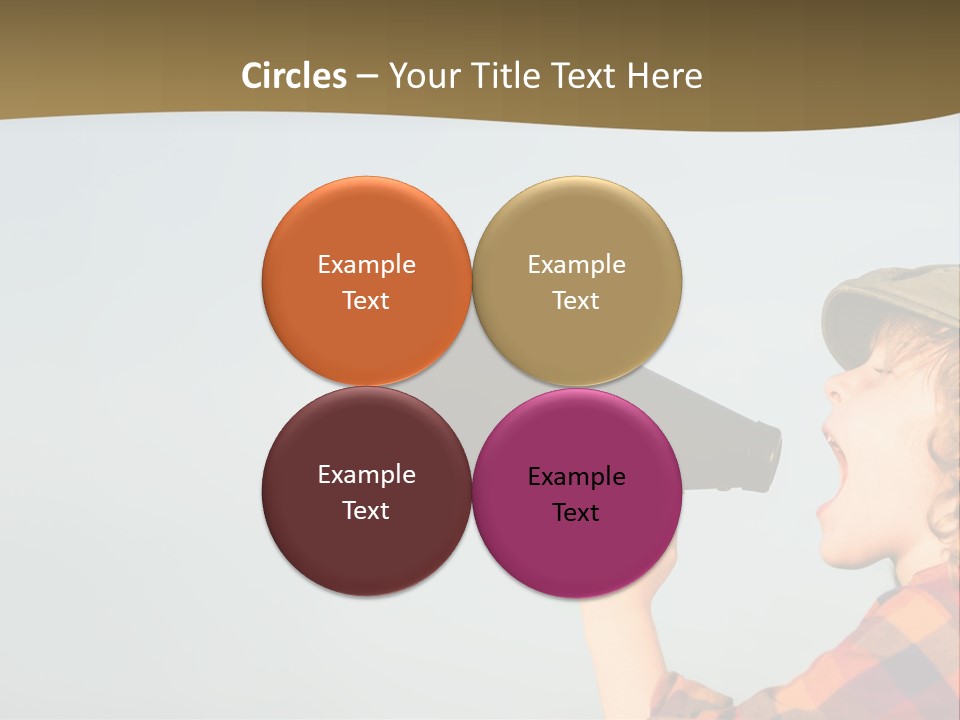 A Woman Yelling Into A Megaphone With A Sky Background PowerPoint Template