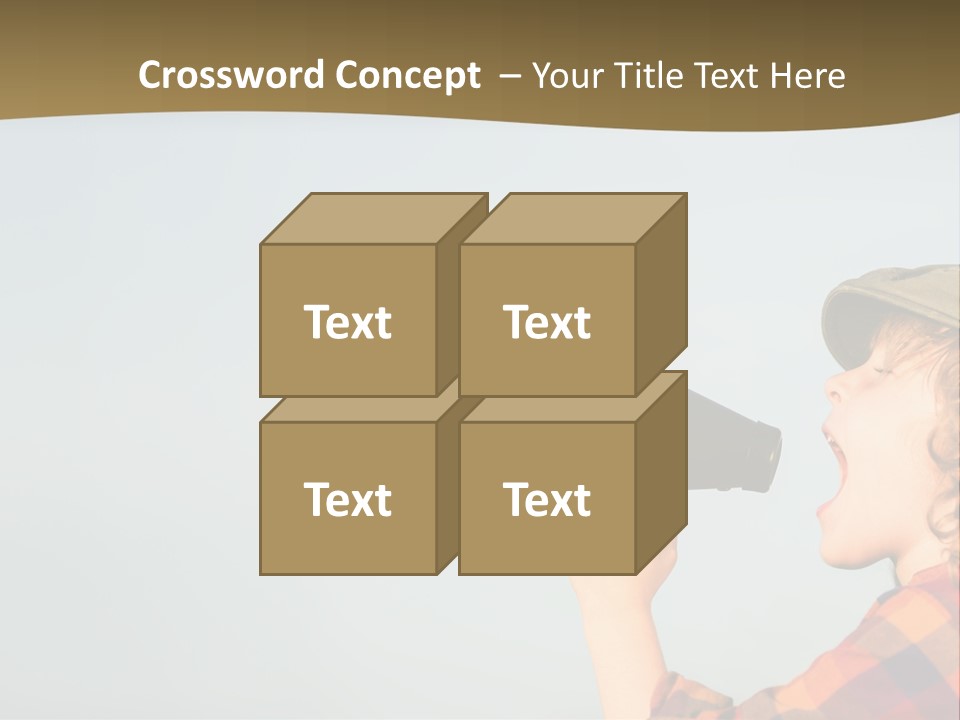 A Woman Yelling Into A Megaphone With A Sky Background PowerPoint Template