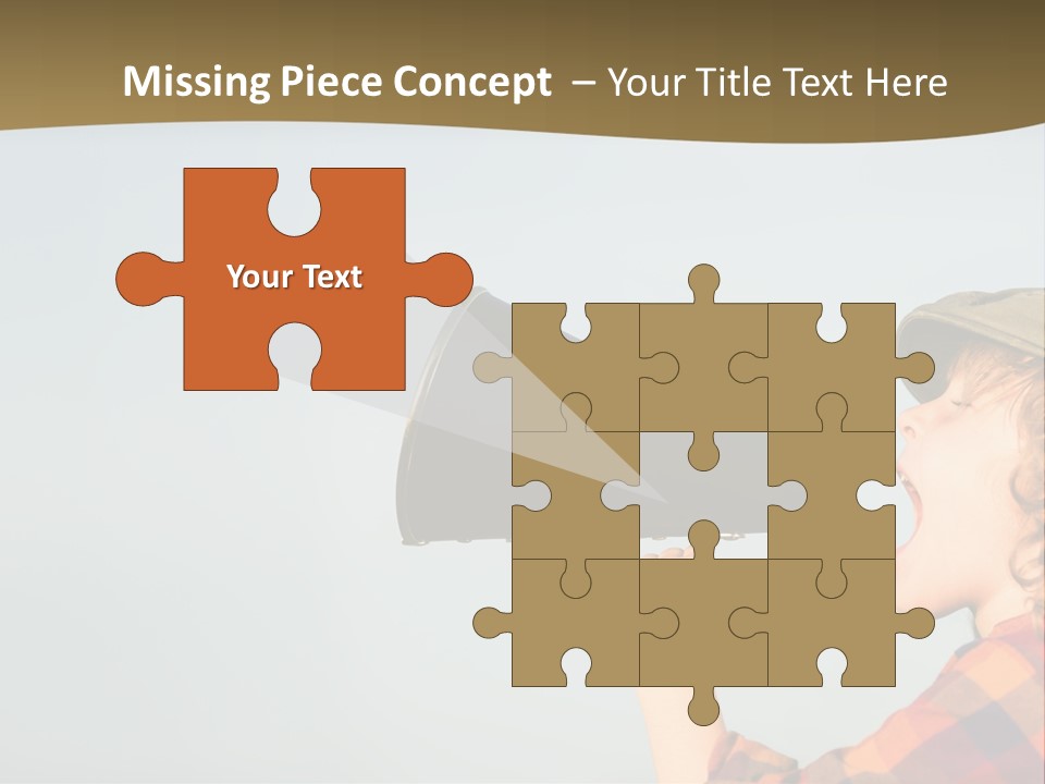 A Woman Yelling Into A Megaphone With A Sky Background PowerPoint Template