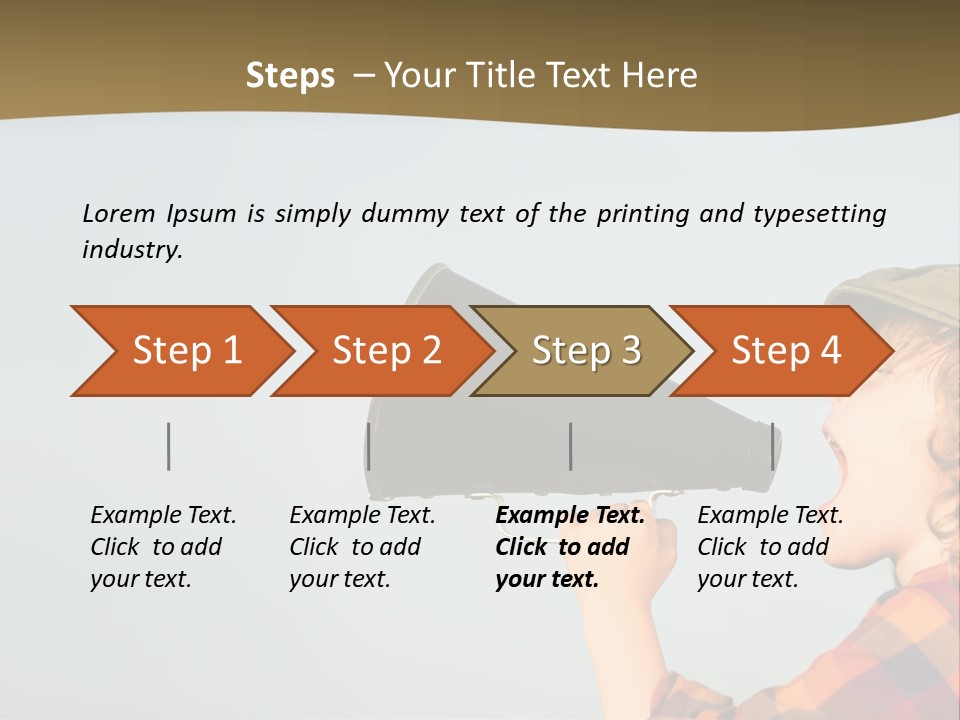 A Woman Yelling Into A Megaphone With A Sky Background PowerPoint Template