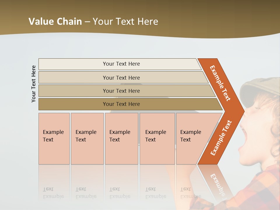 A Woman Yelling Into A Megaphone With A Sky Background PowerPoint Template