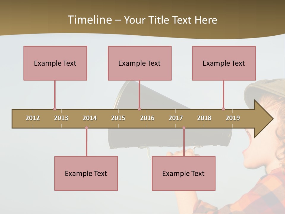 A Woman Yelling Into A Megaphone With A Sky Background PowerPoint Template