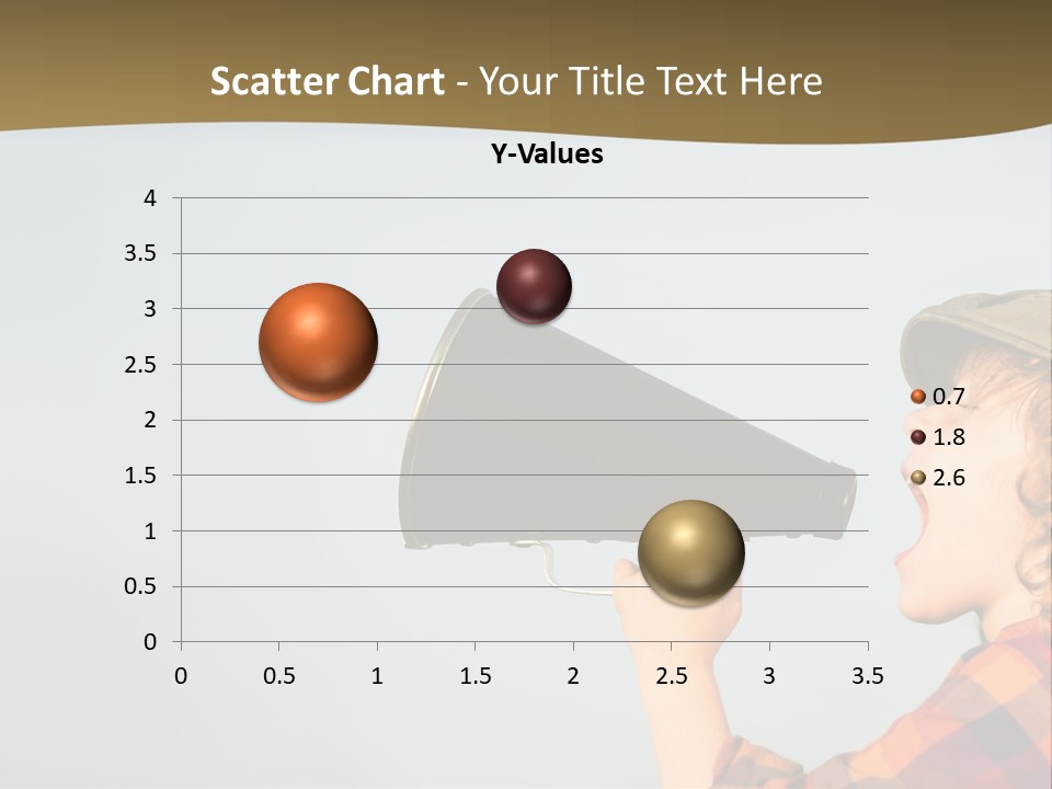 A Woman Yelling Into A Megaphone With A Sky Background PowerPoint Template