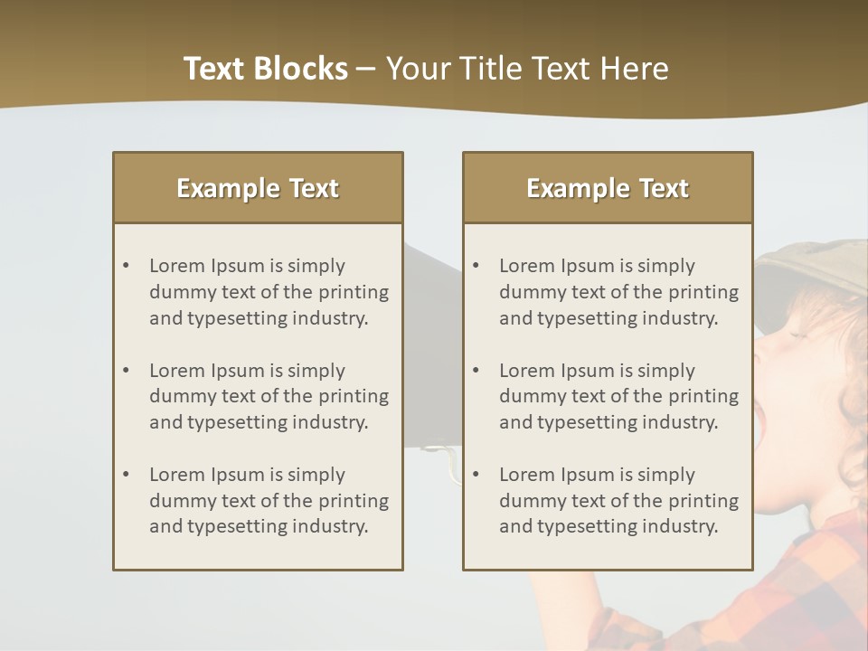 A Woman Yelling Into A Megaphone With A Sky Background PowerPoint Template