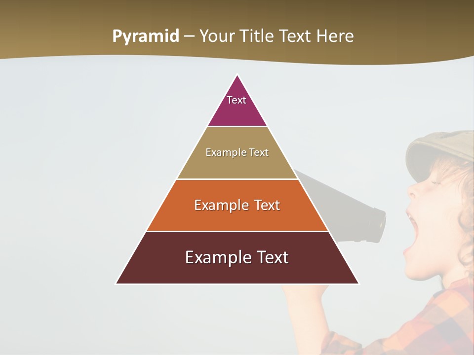 A Woman Yelling Into A Megaphone With A Sky Background PowerPoint Template