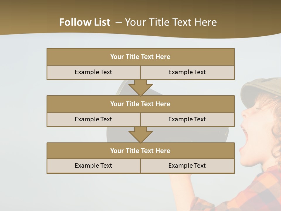 A Woman Yelling Into A Megaphone With A Sky Background PowerPoint Template