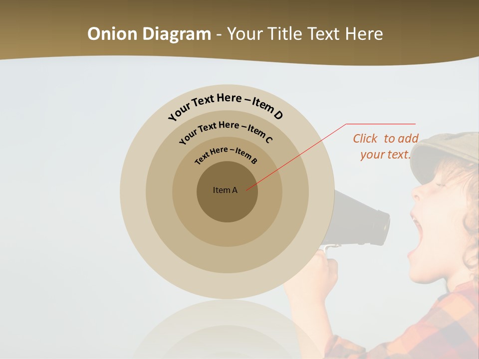 A Woman Yelling Into A Megaphone With A Sky Background PowerPoint Template