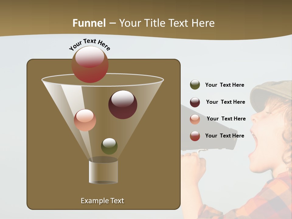 A Woman Yelling Into A Megaphone With A Sky Background PowerPoint Template