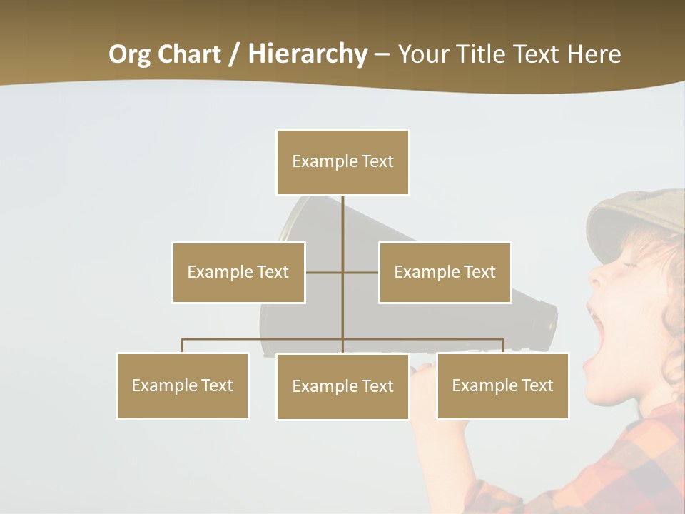 A Woman Yelling Into A Megaphone With A Sky Background PowerPoint Template