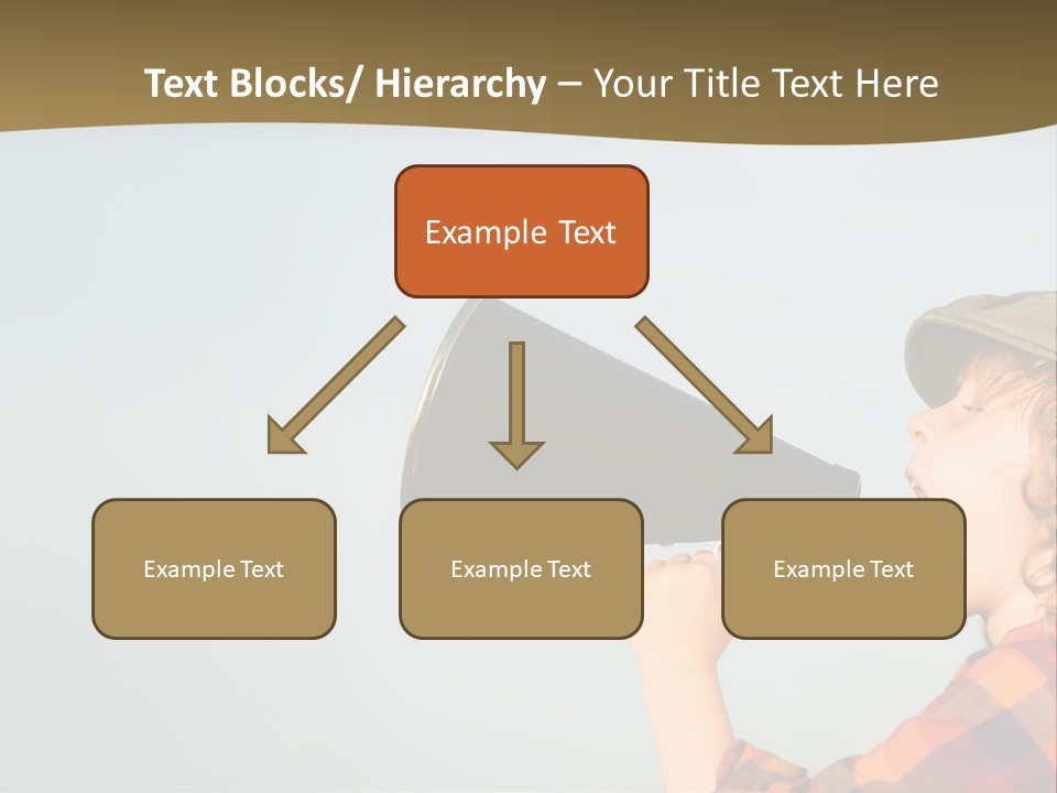 A Woman Yelling Into A Megaphone With A Sky Background PowerPoint Template