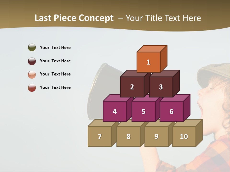 A Woman Yelling Into A Megaphone With A Sky Background PowerPoint Template