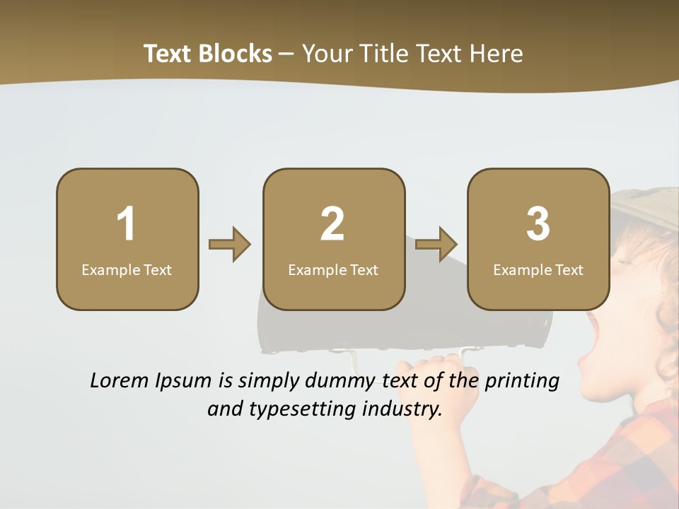 A Woman Yelling Into A Megaphone With A Sky Background PowerPoint Template