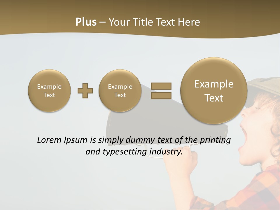 A Woman Yelling Into A Megaphone With A Sky Background PowerPoint Template