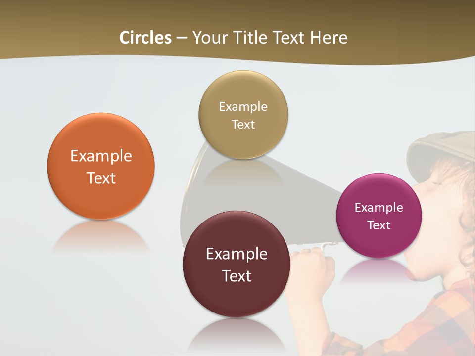 A Woman Yelling Into A Megaphone With A Sky Background PowerPoint Template