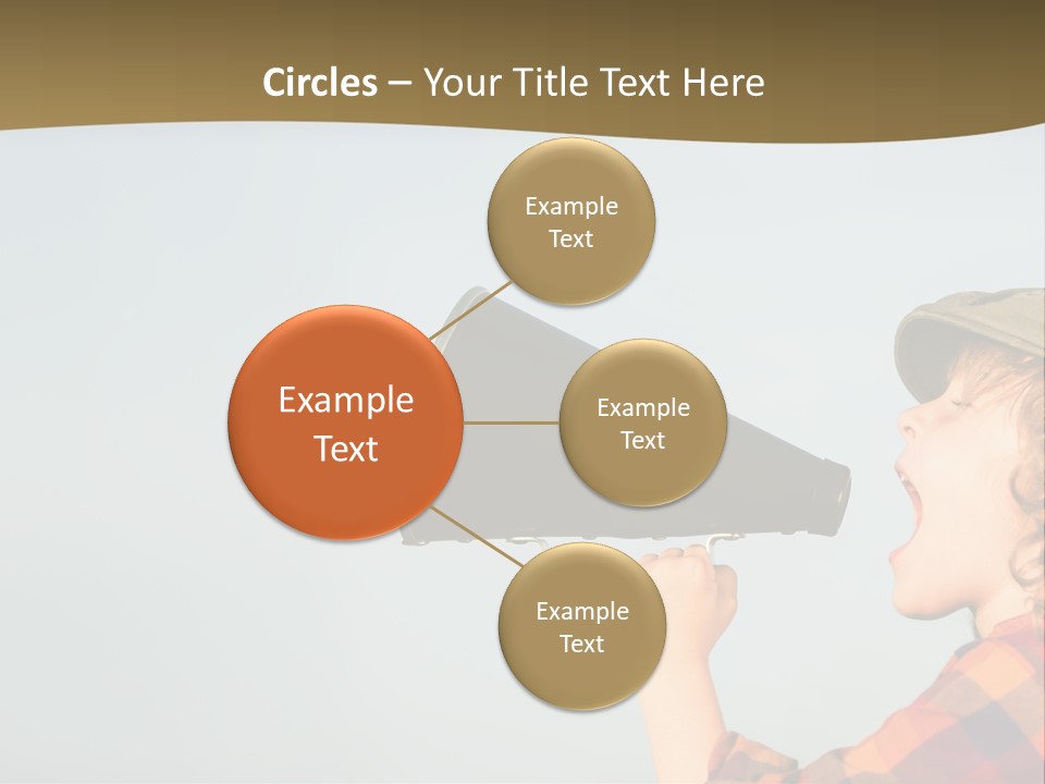 A Woman Yelling Into A Megaphone With A Sky Background PowerPoint Template