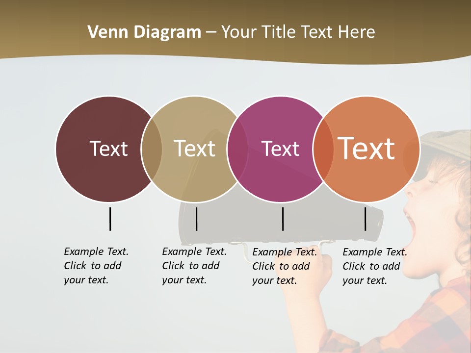 A Woman Yelling Into A Megaphone With A Sky Background PowerPoint Template