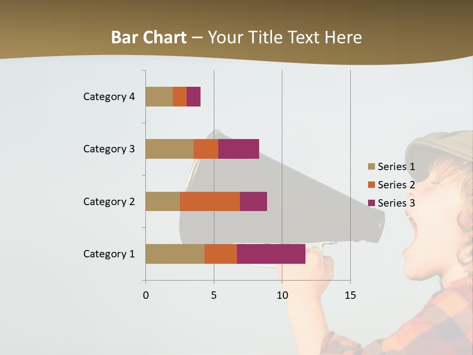 A Woman Yelling Into A Megaphone With A Sky Background PowerPoint Template