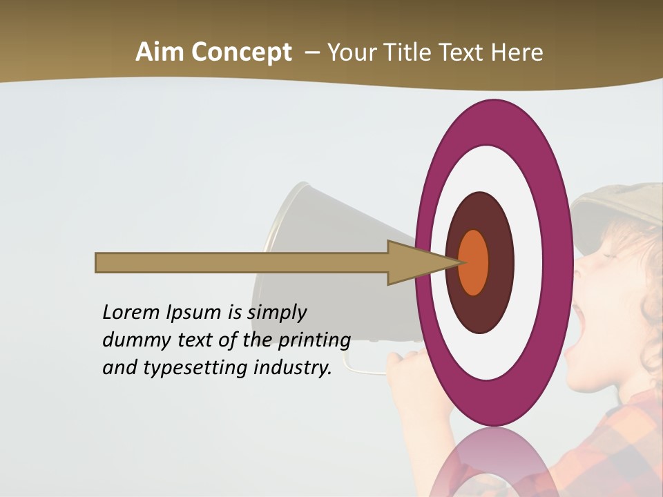 A Woman Yelling Into A Megaphone With A Sky Background PowerPoint Template