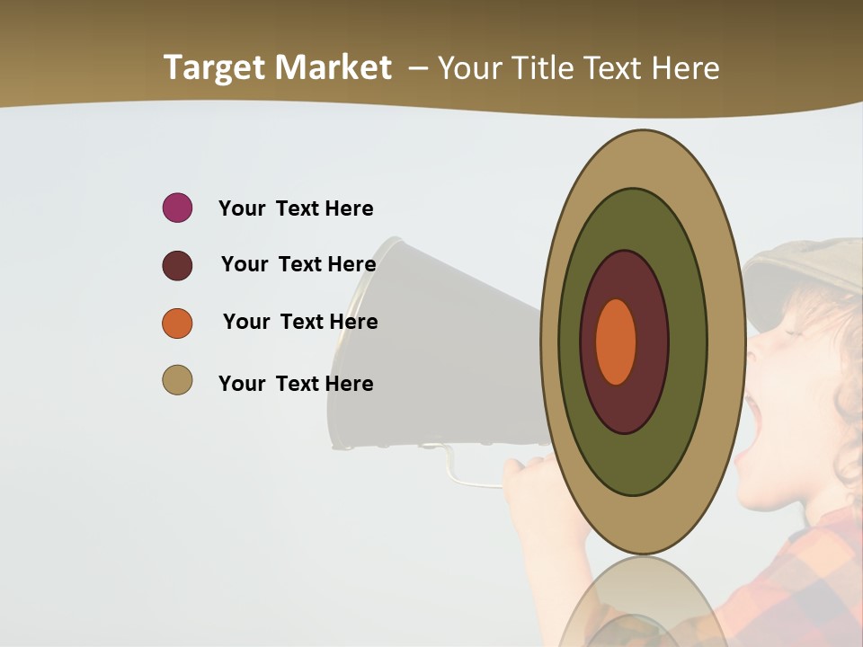 A Woman Yelling Into A Megaphone With A Sky Background PowerPoint Template