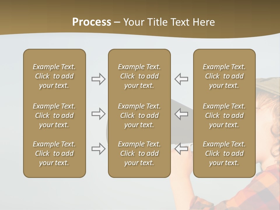 A Woman Yelling Into A Megaphone With A Sky Background PowerPoint Template