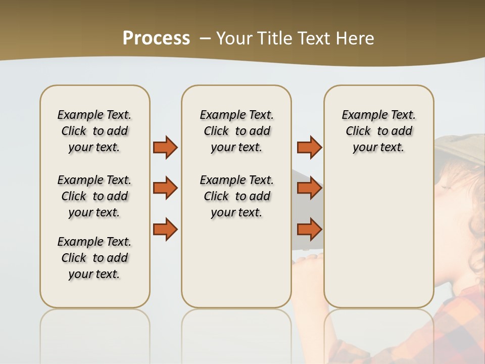 A Woman Yelling Into A Megaphone With A Sky Background PowerPoint Template