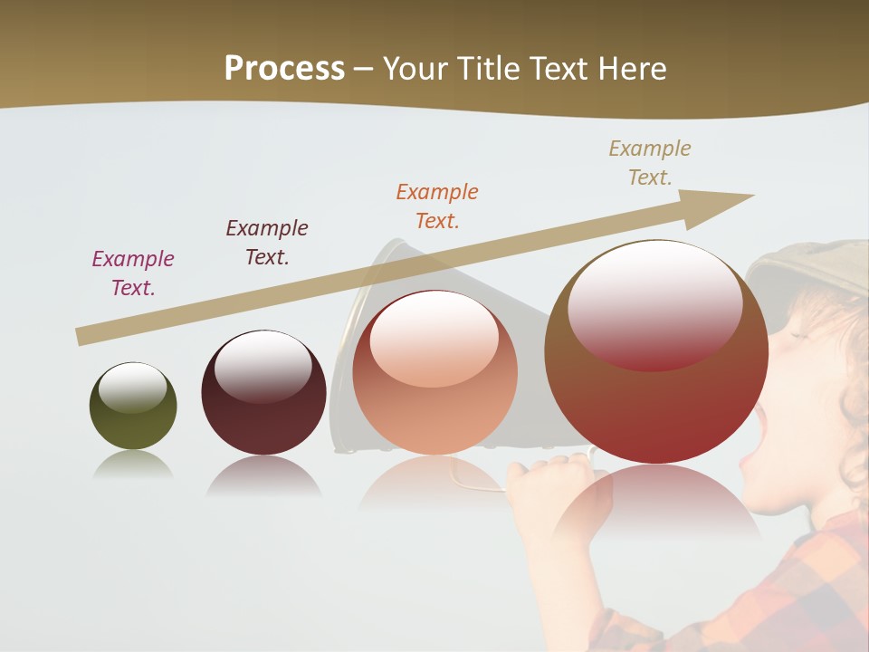 A Woman Yelling Into A Megaphone With A Sky Background PowerPoint Template