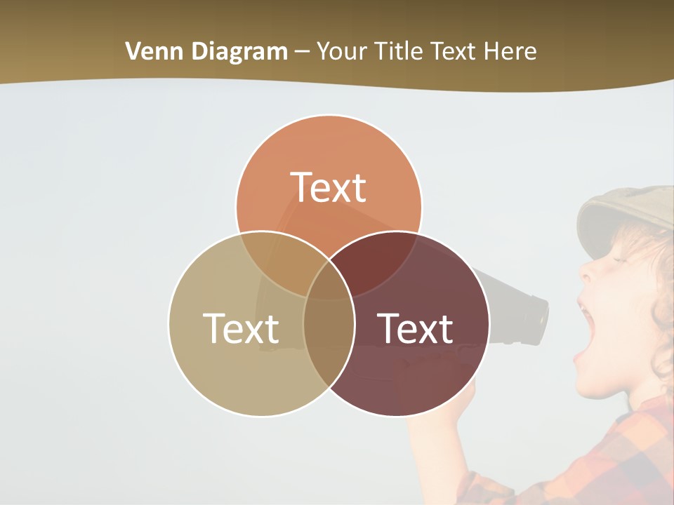 A Woman Yelling Into A Megaphone With A Sky Background PowerPoint Template