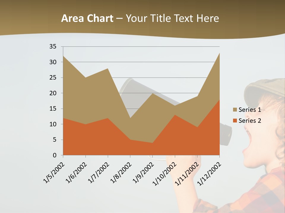 A Woman Yelling Into A Megaphone With A Sky Background PowerPoint Template