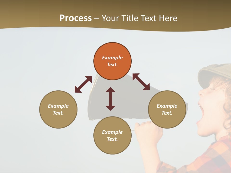 A Woman Yelling Into A Megaphone With A Sky Background PowerPoint Template