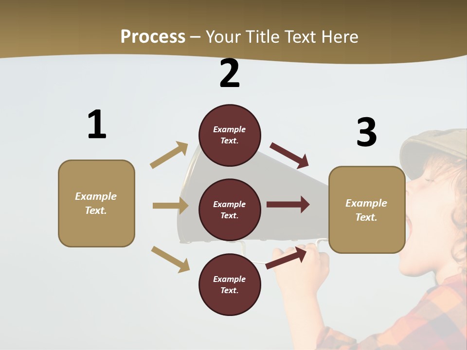 A Woman Yelling Into A Megaphone With A Sky Background PowerPoint Template