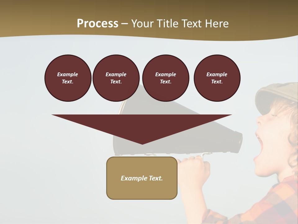 A Woman Yelling Into A Megaphone With A Sky Background PowerPoint Template