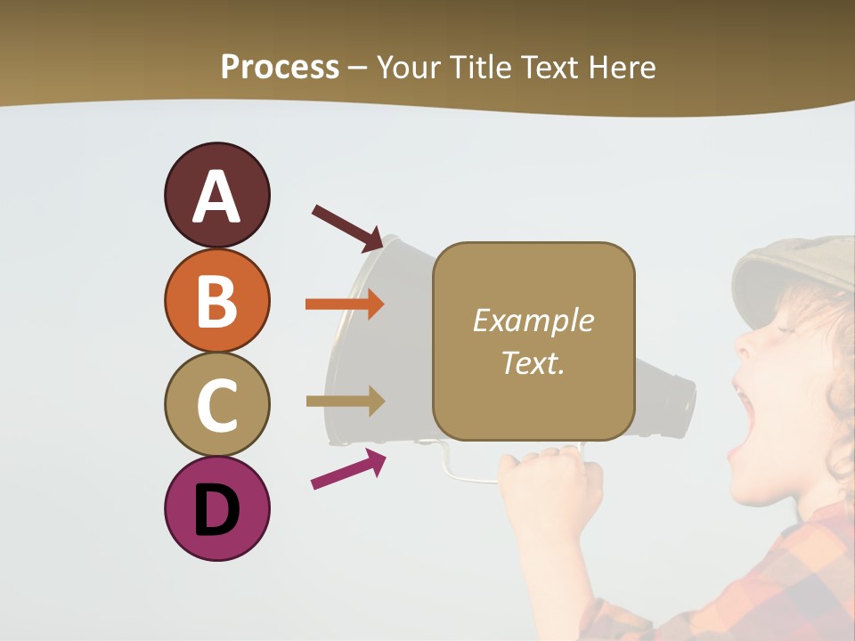 A Woman Yelling Into A Megaphone With A Sky Background PowerPoint Template