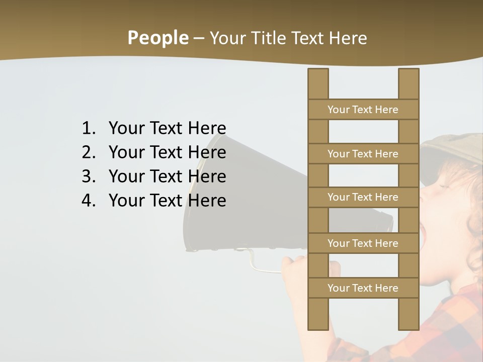 A Woman Yelling Into A Megaphone With A Sky Background PowerPoint Template