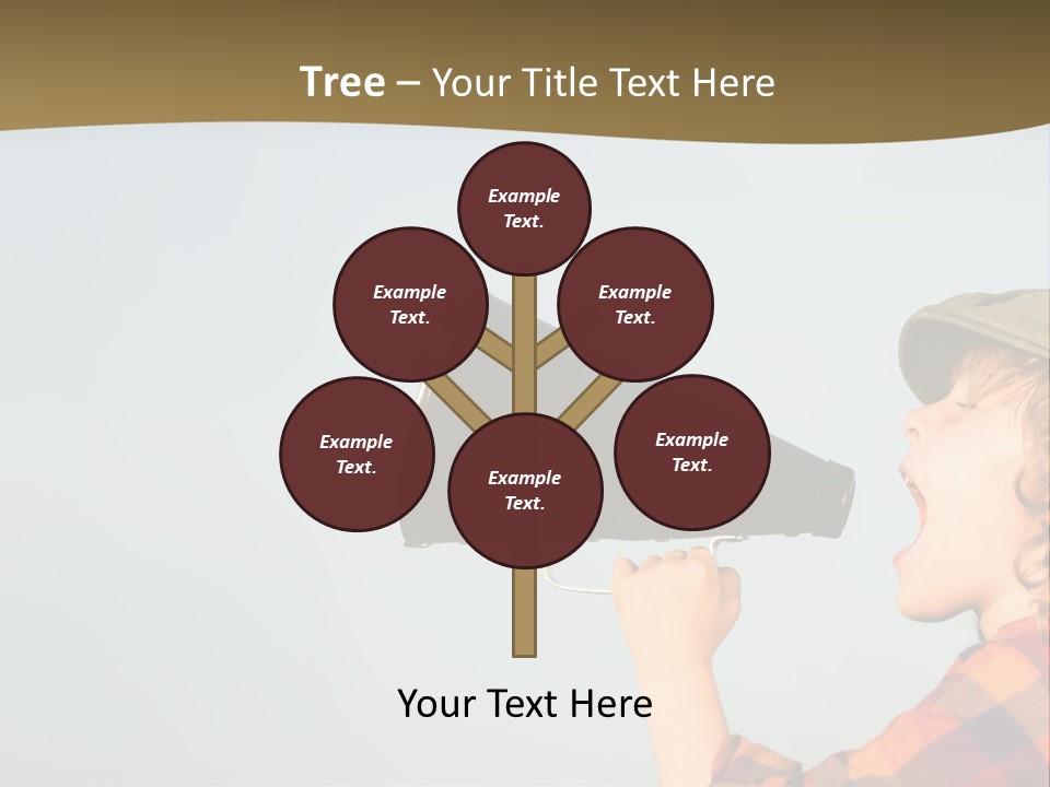 A Woman Yelling Into A Megaphone With A Sky Background PowerPoint Template