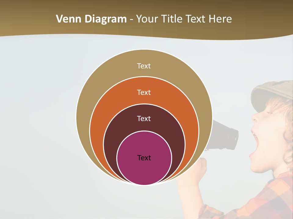 A Woman Yelling Into A Megaphone With A Sky Background PowerPoint Template