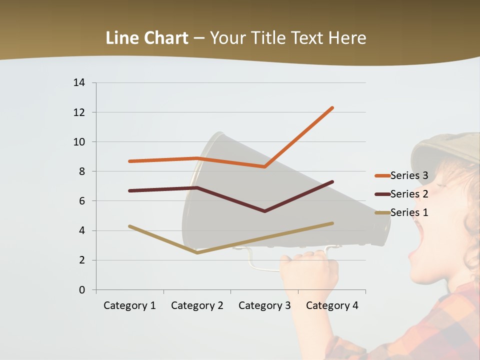 A Woman Yelling Into A Megaphone With A Sky Background PowerPoint Template