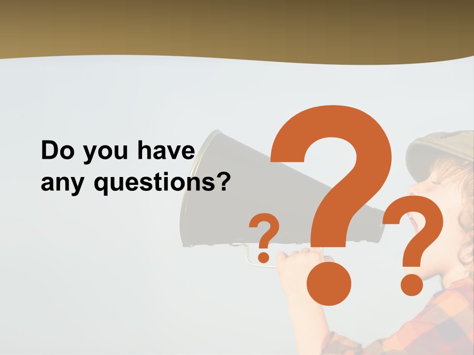 A Woman Yelling Into A Megaphone With A Sky Background PowerPoint Template