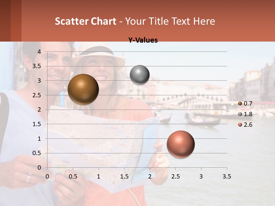 A Man And Woman Holding A Map In Front Of A Body Of Water PowerPoint Template