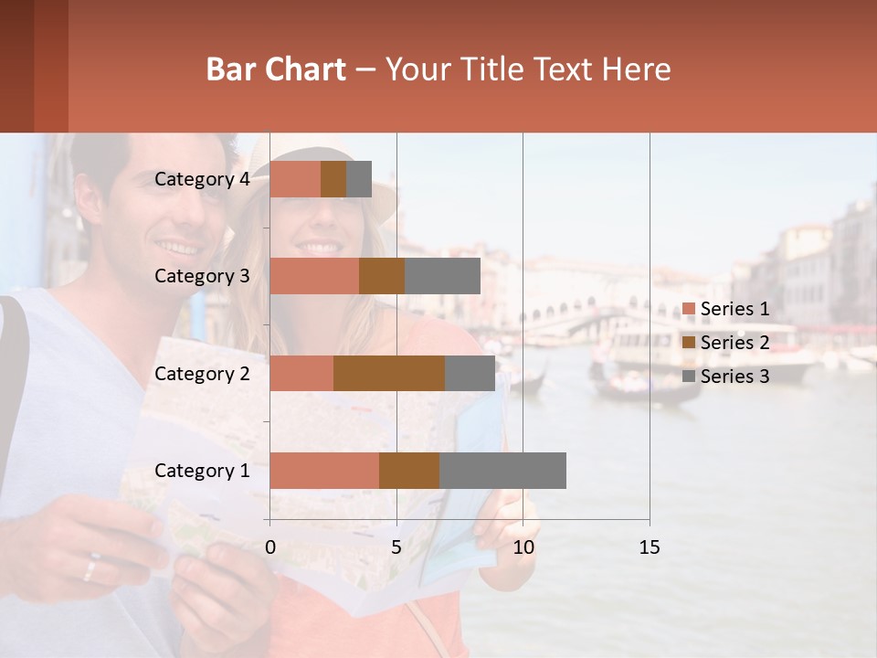 A Man And Woman Holding A Map In Front Of A Body Of Water PowerPoint Template