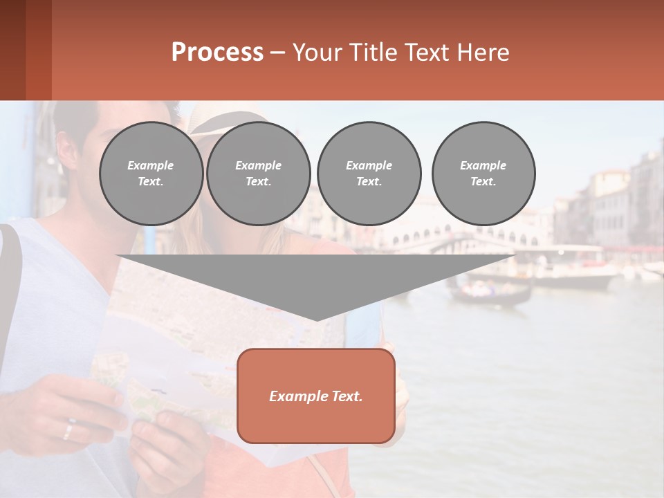 A Man And Woman Holding A Map In Front Of A Body Of Water PowerPoint Template