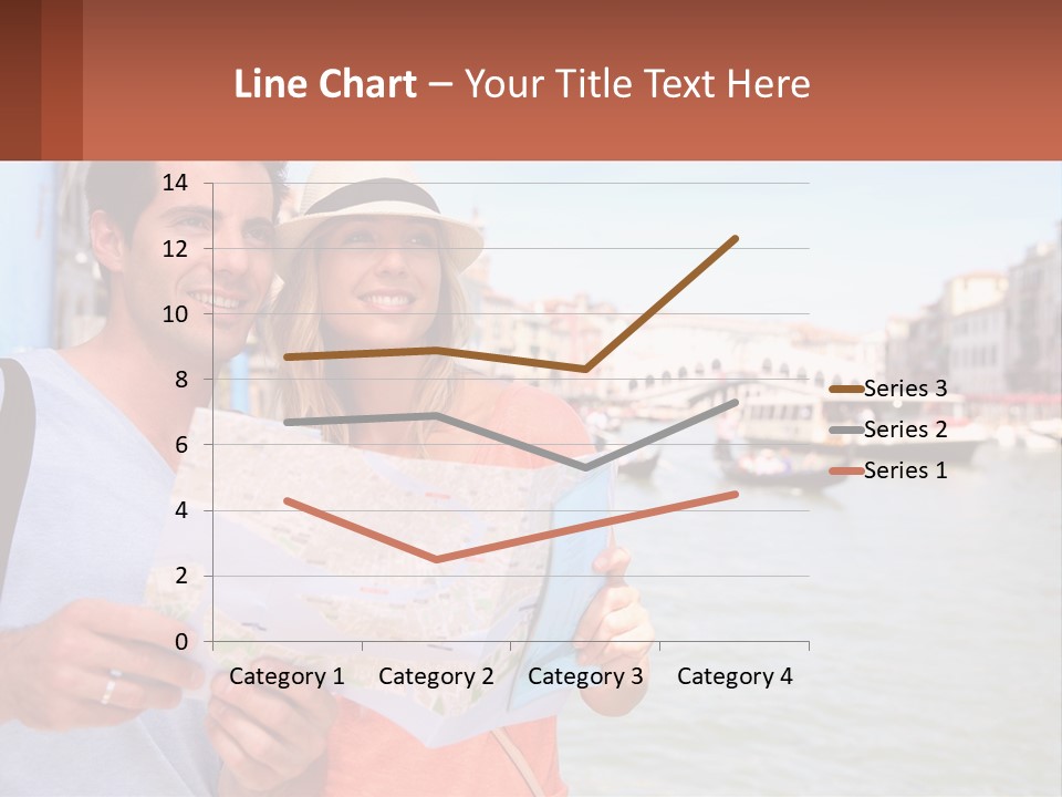 A Man And Woman Holding A Map In Front Of A Body Of Water PowerPoint Template