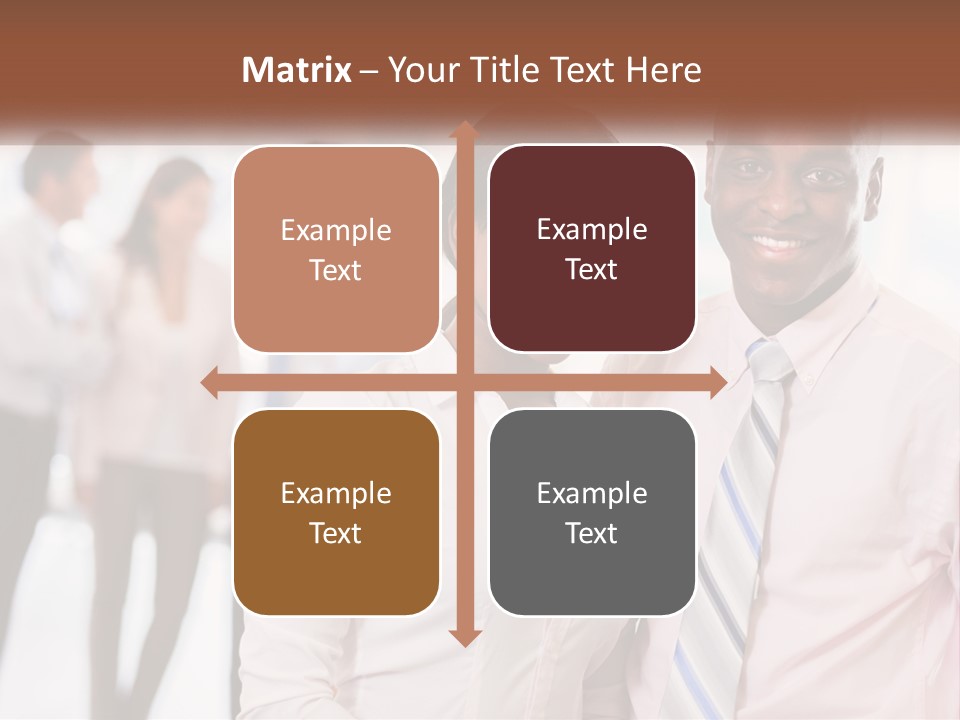 A Man And A Woman Standing Together In Front Of A Group Of People PowerPoint Template