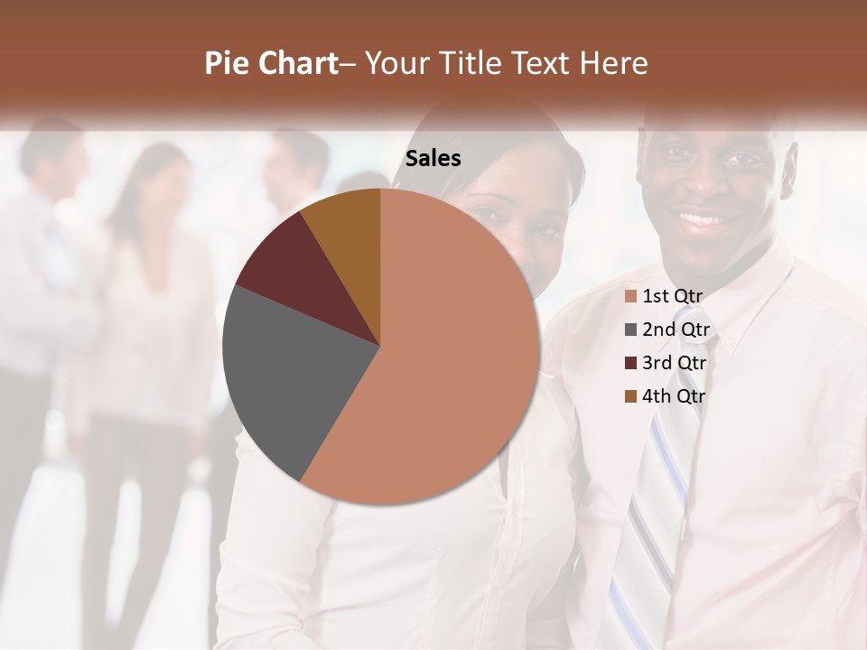 A Man And A Woman Standing Together In Front Of A Group Of People PowerPoint Template