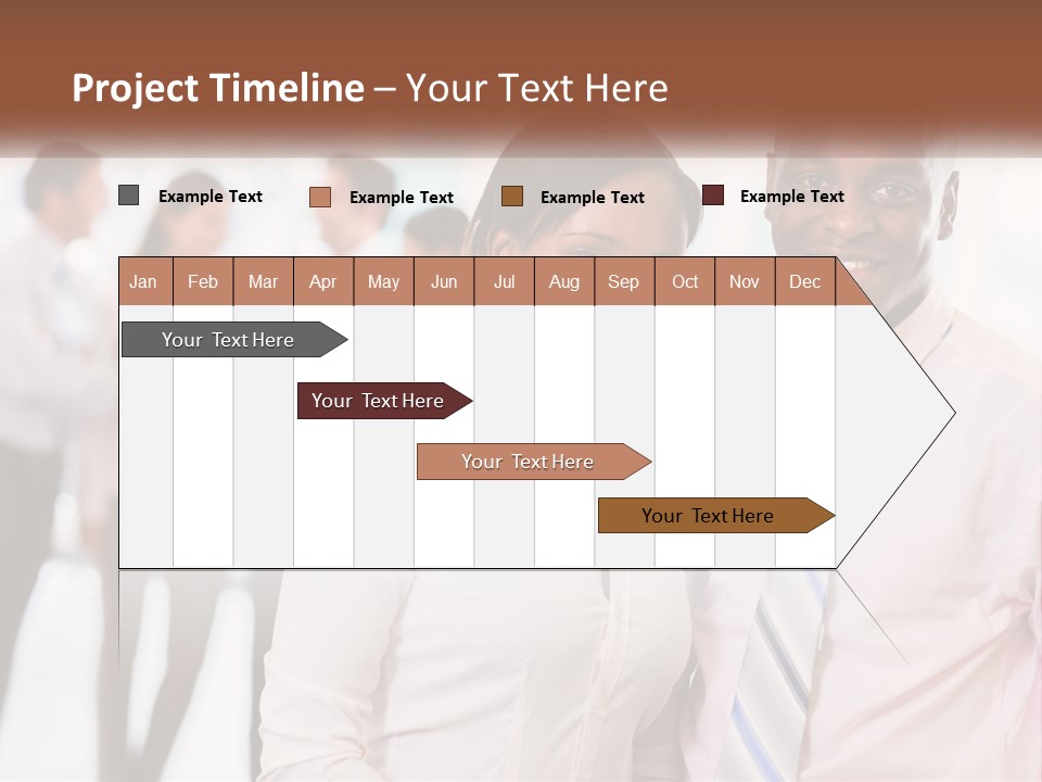 A Man And A Woman Standing Together In Front Of A Group Of People PowerPoint Template