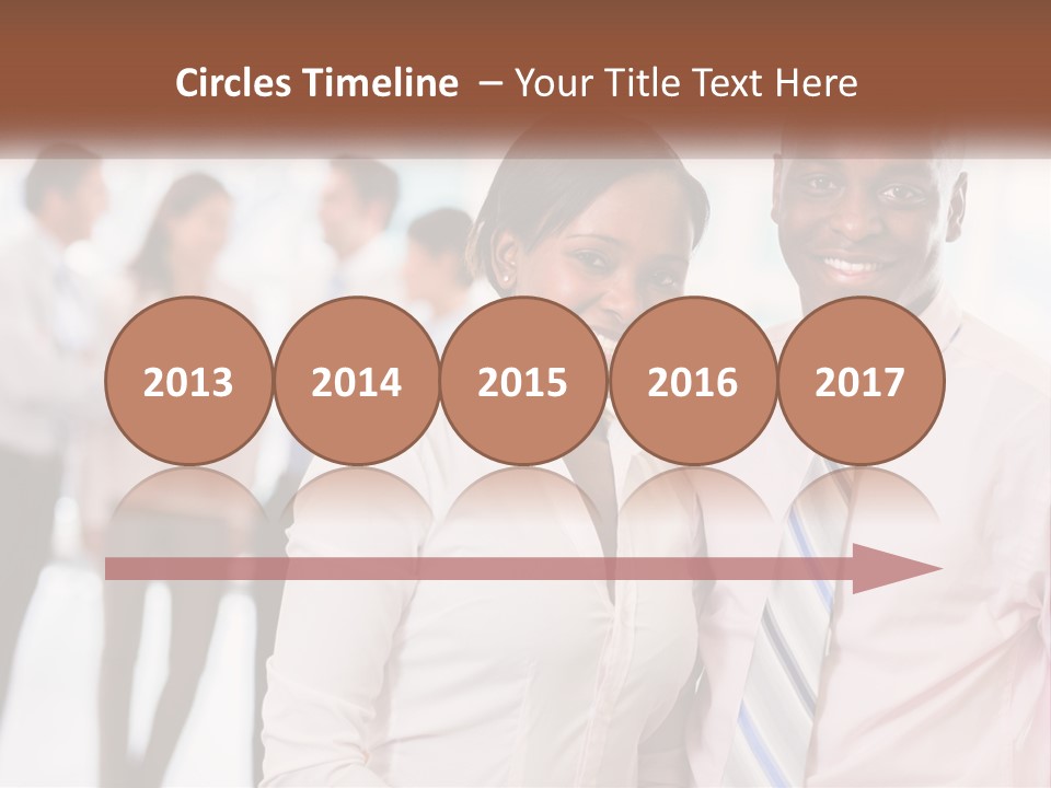 A Man And A Woman Standing Together In Front Of A Group Of People PowerPoint Template