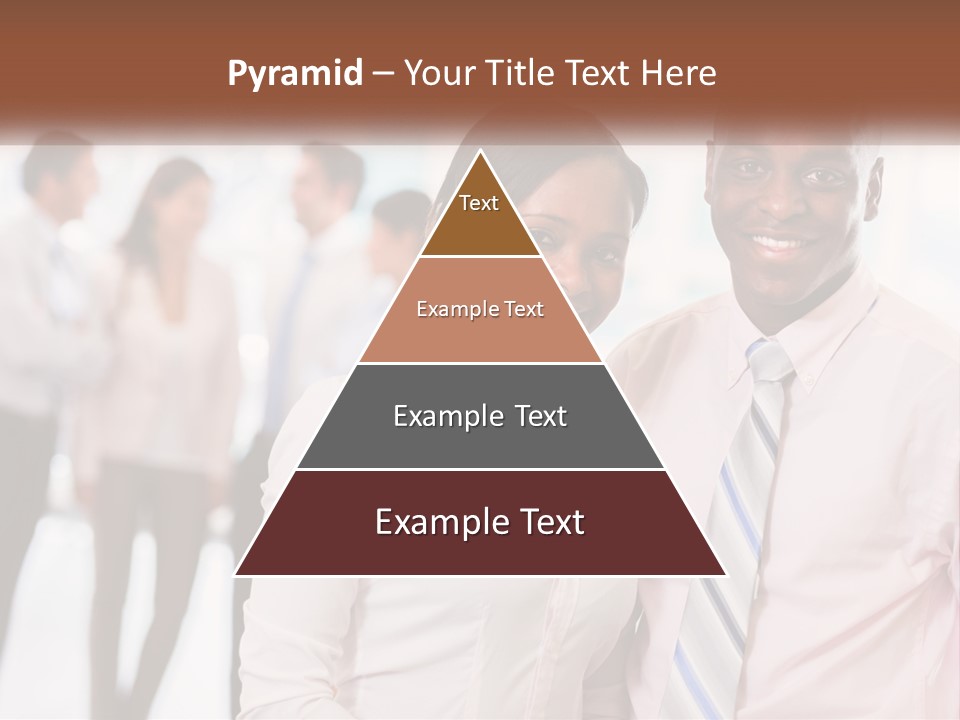 A Man And A Woman Standing Together In Front Of A Group Of People PowerPoint Template