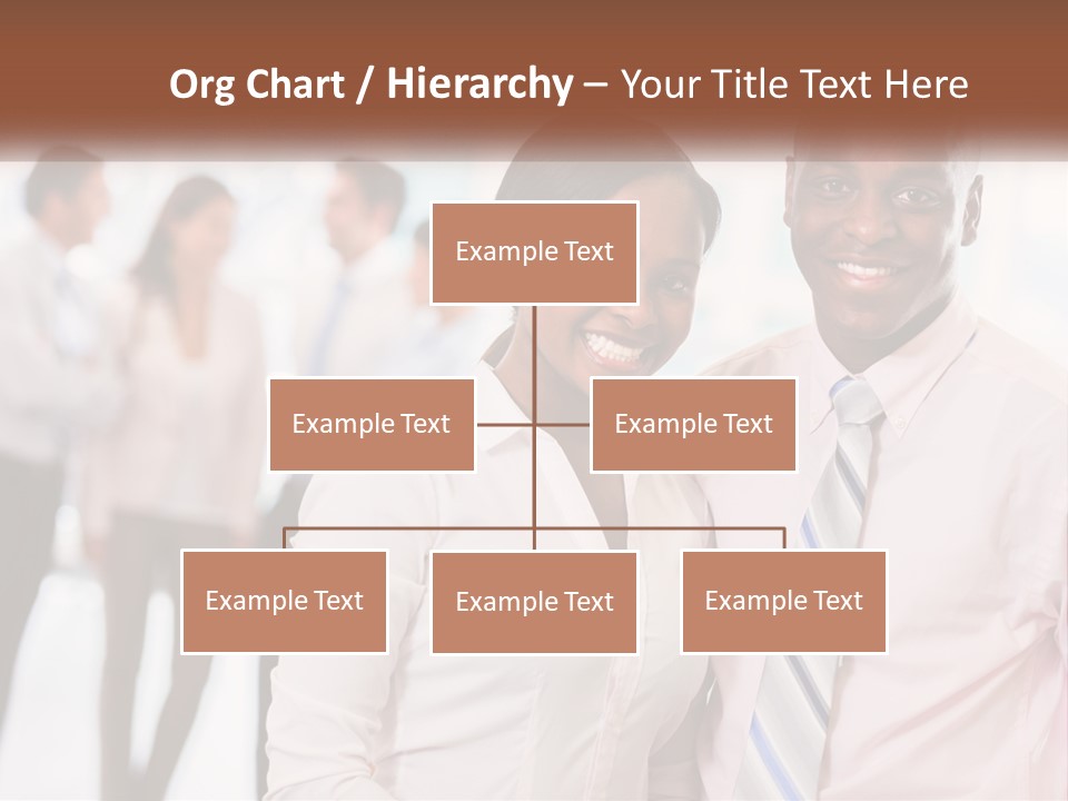 A Man And A Woman Standing Together In Front Of A Group Of People PowerPoint Template