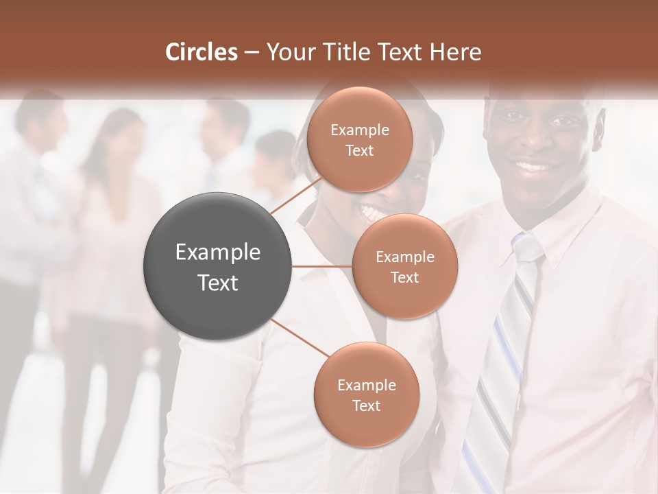 A Man And A Woman Standing Together In Front Of A Group Of People PowerPoint Template