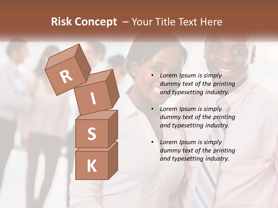 A Man And A Woman Standing Together In Front Of A Group Of People PowerPoint Template